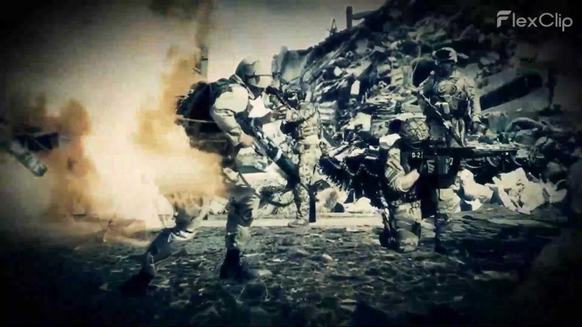 soldiers on a battlefield